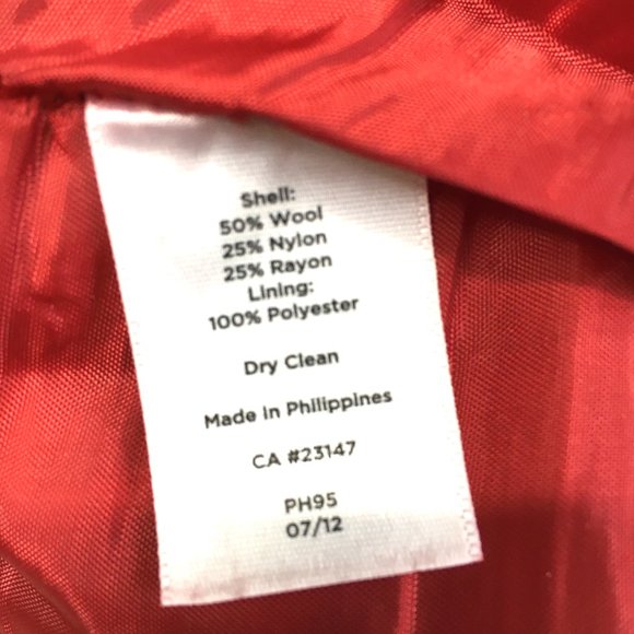 Talbots Red & White Wool Houndstooth Pencil Skirt Vtg Size 6 - Picture 7 of 11